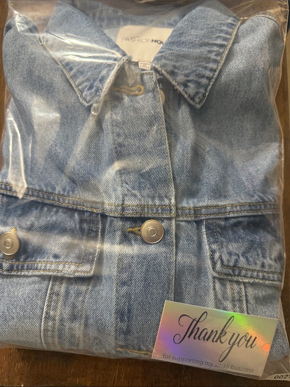 Fashion Nova Light Blue Oversized Denim Jacket - Picture 5 of 5